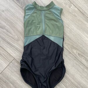 Five the Label YL Dance Leotard Green and Black
